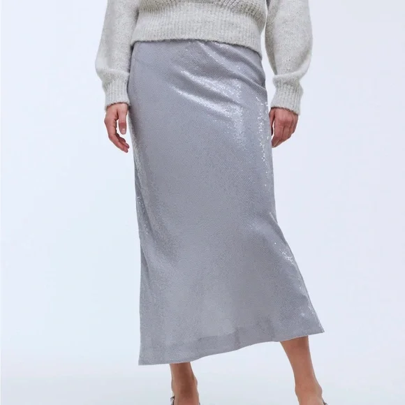 ⭐️HP⭐️ NWT Madewell Sequins Midi Skirt - Picture 2 of 8
